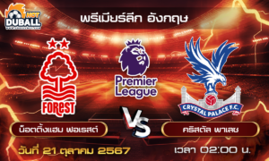 วิเคราะห์บอล พรีเมียร์ลีก อังกฤษ : น็อตติ้งแฮม ฟอเรสต์  🆚  คริสตัล พาเลซ  ( 21 ต.ค. 67 )