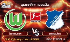 วิเคราะห์บอล บุนเดสลีกา เยอรมัน : โวล์ฟสบวร์ก  🆚  ฮอฟเฟ่นไฮม์  ( 09 พ.ค. 68 )