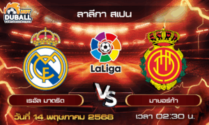 วิเคราะห์บอล ลาลีกา สเปน : เรอัล มาดริด  🆚  มายอร์ก้า  ( 14 พ.ค. 68 )