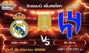 วิเคราะห์บอล ชิงแชมป์ สโมสรโลก : เรอัล มาดริด  🆚  อัล ฮิลาล ( 18 มิ.ย. 68 )